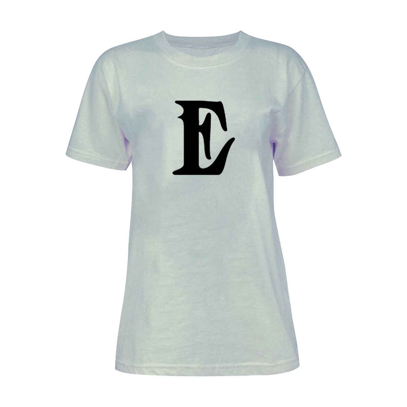 تی شرت آستین کوتاه زنانه مدل حرف E کد L223 رنگ طوسی