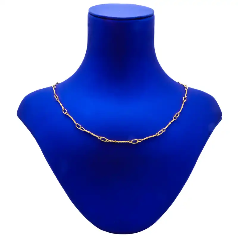 گردنبند طلا 18 عیار زنانه گالری رحمانی مدل ترکیبی طنابی