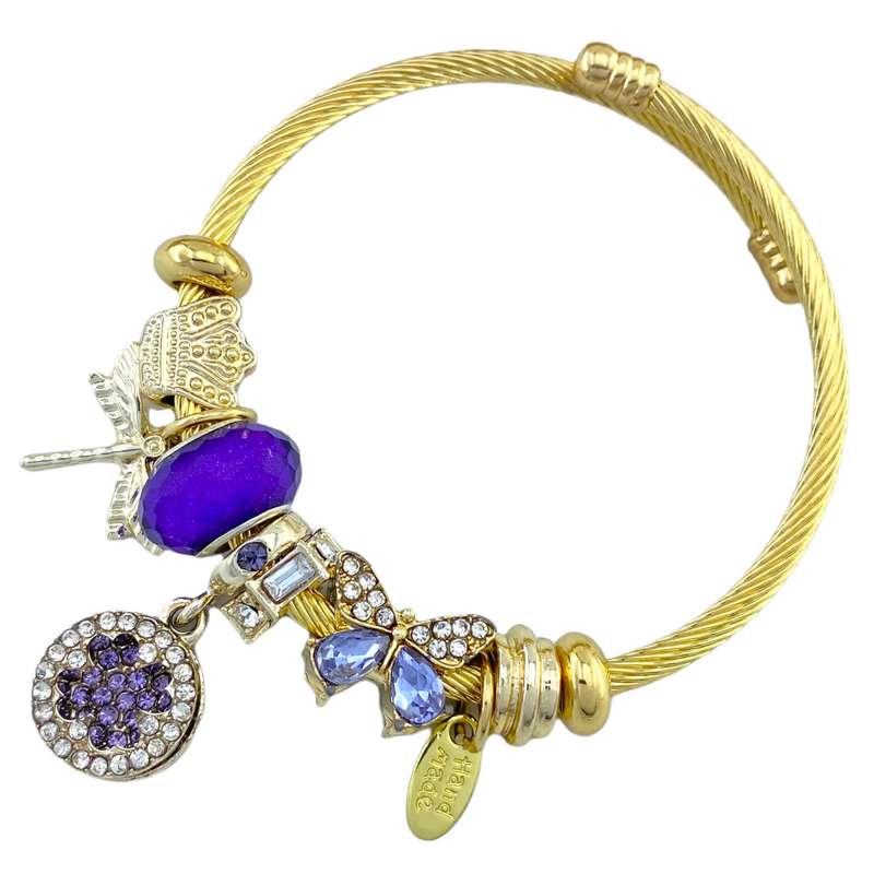 دستبند النگویی زنانه مدل پروانه کد B4063