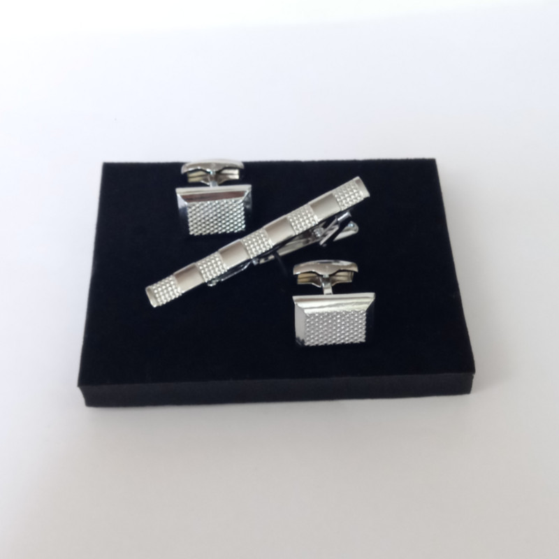 ست دکمه سردست و گیره کراوات مردانه مدل 579