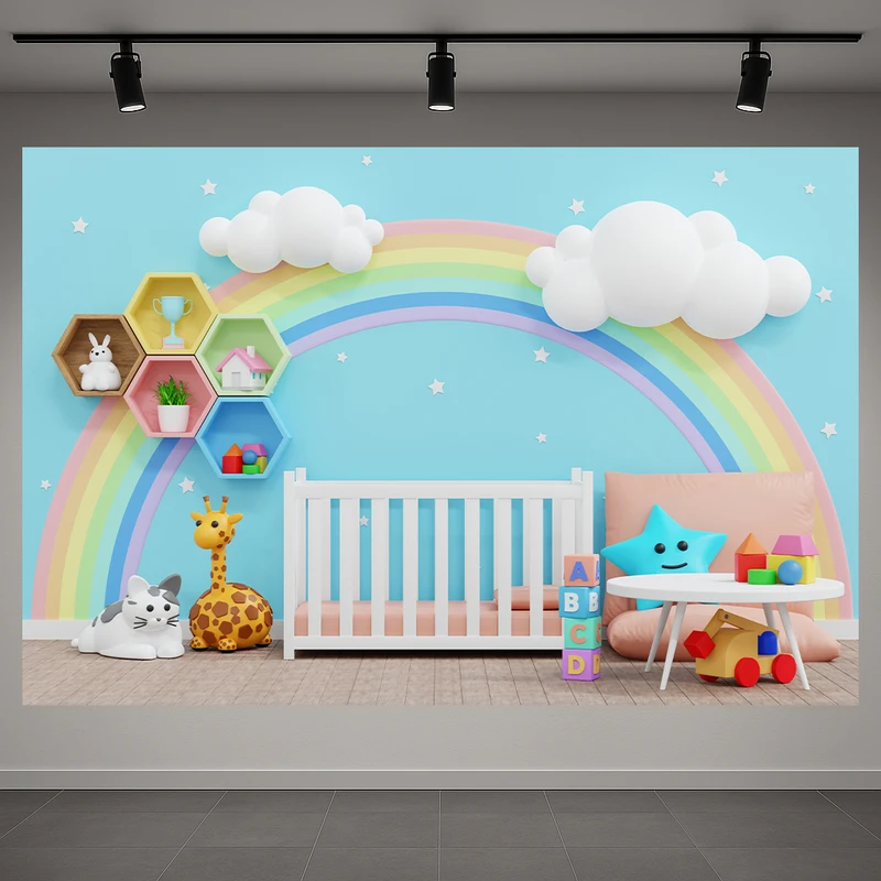 پوستر طرح بک لایت اتاق کودک مدل رنگین کمان کد PD1311310