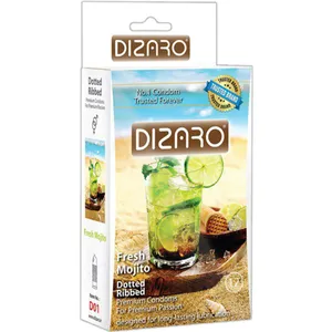 کاندوم خاردار و شیاردار  دیزارو مدل fresh mojito بسته 12 عددی