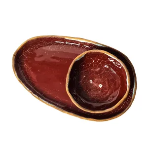  ست سینی و ظرف سفالی مدل کویر
