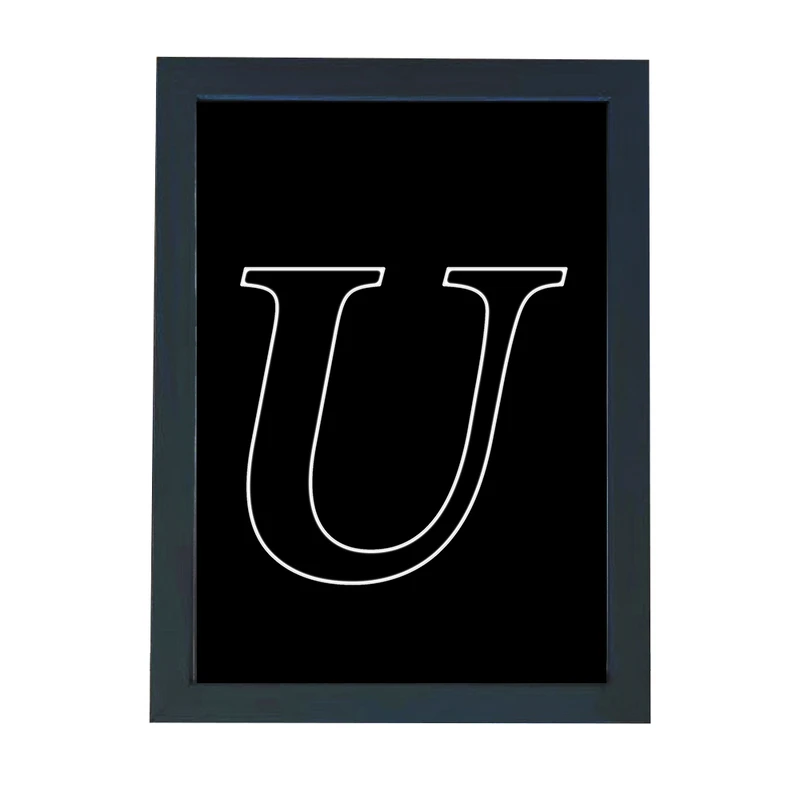 تابلو گالری چهره پرداز رخ مدل حرف U طرح عاشقانه دکوری کد Alphabet_10021