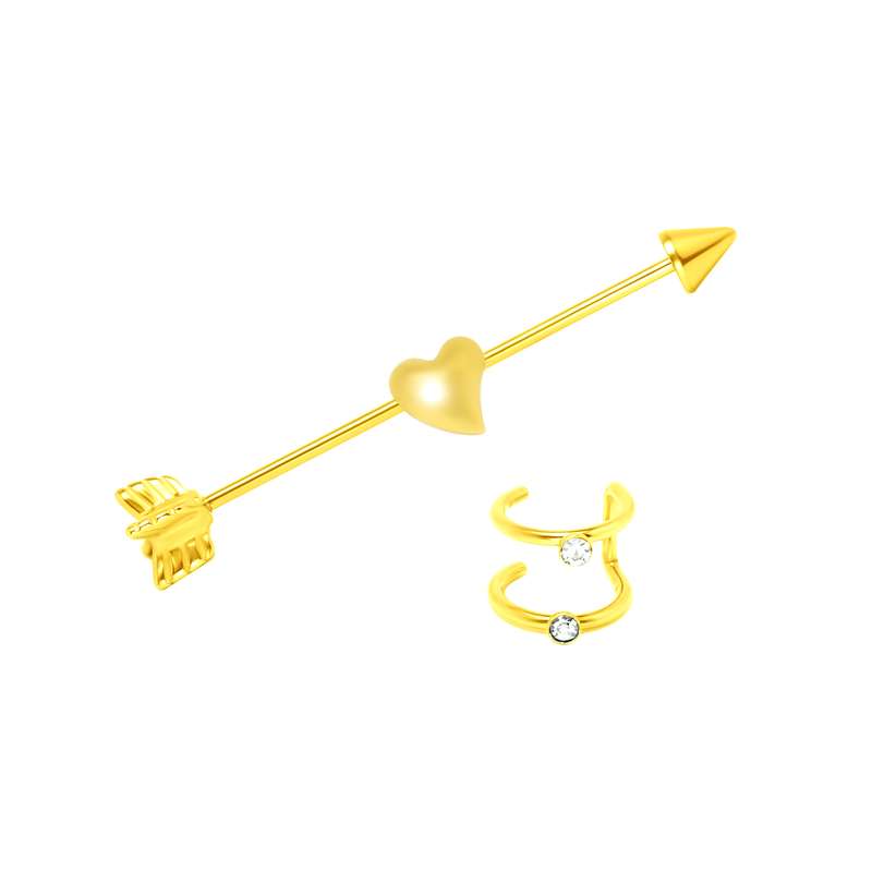 پیرسینگ گوش زنانه پایتخت مدل PS150_GO مجموعه 2 عددی