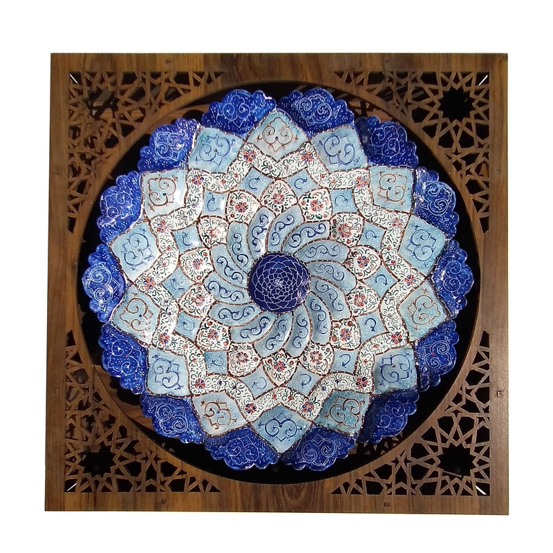 بشقاب میناکاری مدل گل کد M 0155