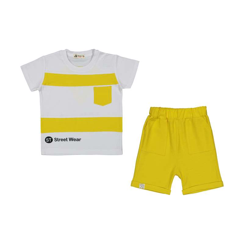 ست تی شرت و شلوارک پسرانه نونا مدل 2211391-0116