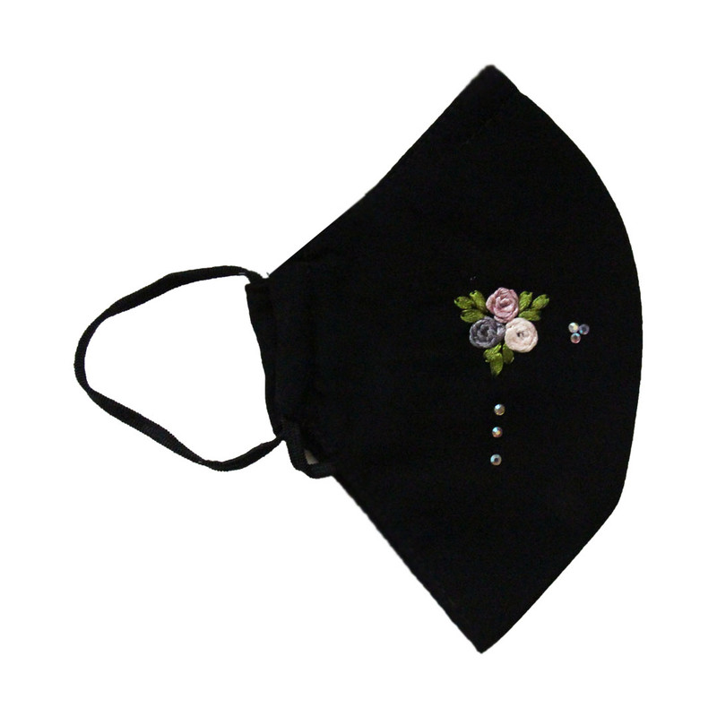 ماسک پارچه ای زنانه مدل M1015 ربان دوزی