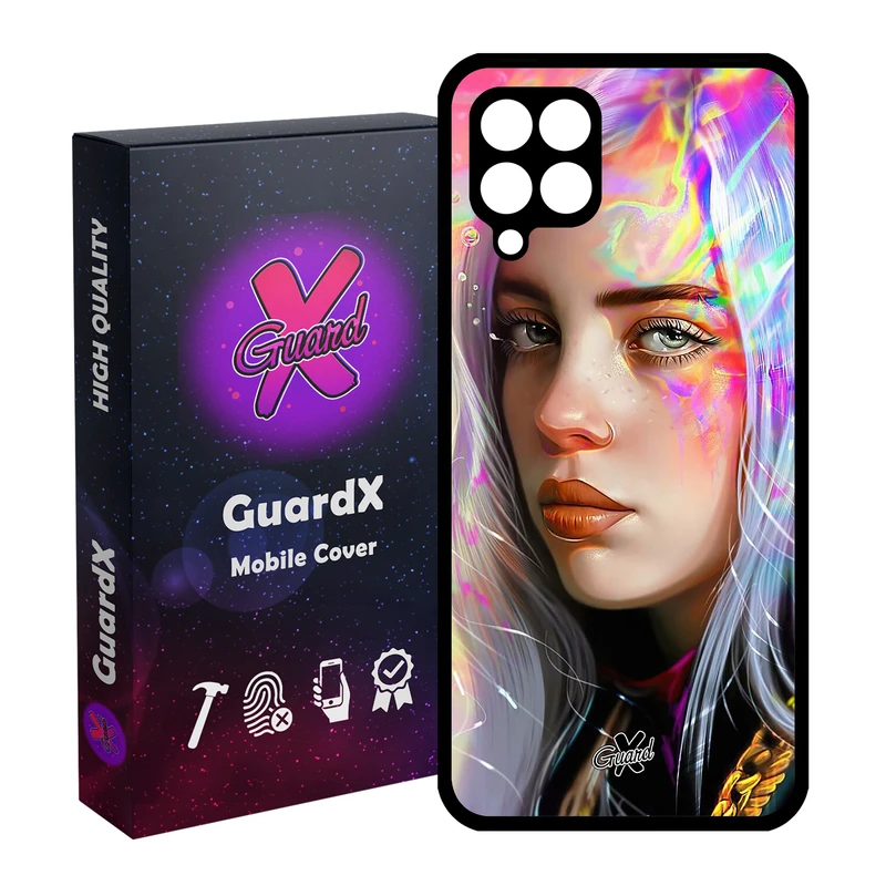 کاور گارد ایکس طرح Billie Eilish مدل Glass10141 مناسب برای گوشی موبایل سامسونگ Galaxy A12