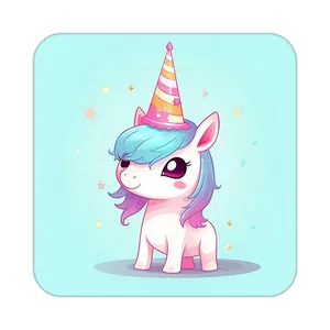 زیر لیوانی کاکتی طرح اسب تک شاخ و یونیکورن مدل mp29829