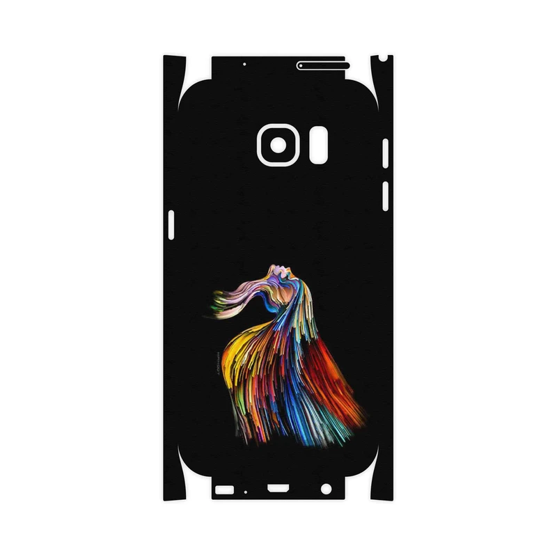 برچسب پوششی ماهوت مدل Rainbow Hair Digital Art-FullSkin مناسب برای گوشی موبایل سامسونگ Galaxy S7
