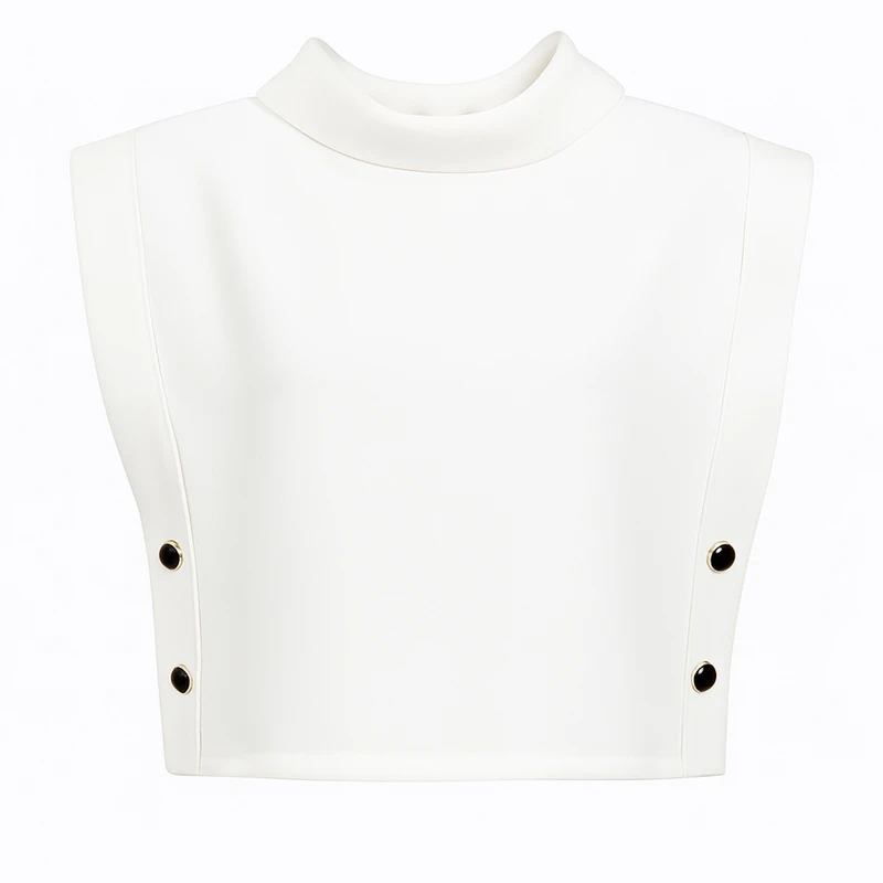 کراپ بلوز آستین تا روی شانه یقه دراپه زنانه مدل ٢١٦٣