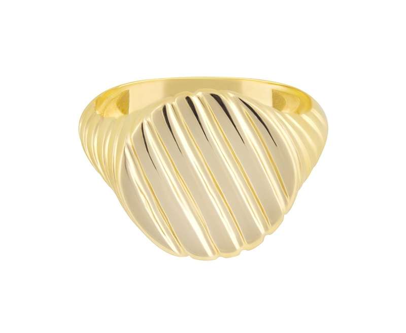 انگشتر طلا 18 عیار زنانه طلا و جواهر درریس مدل پینکی دایره موازی