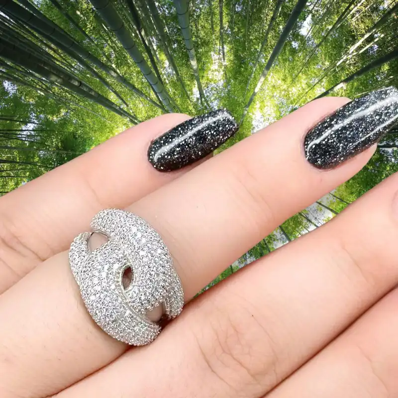 انگشتر نقره زنانه مدل پاپیون 0104