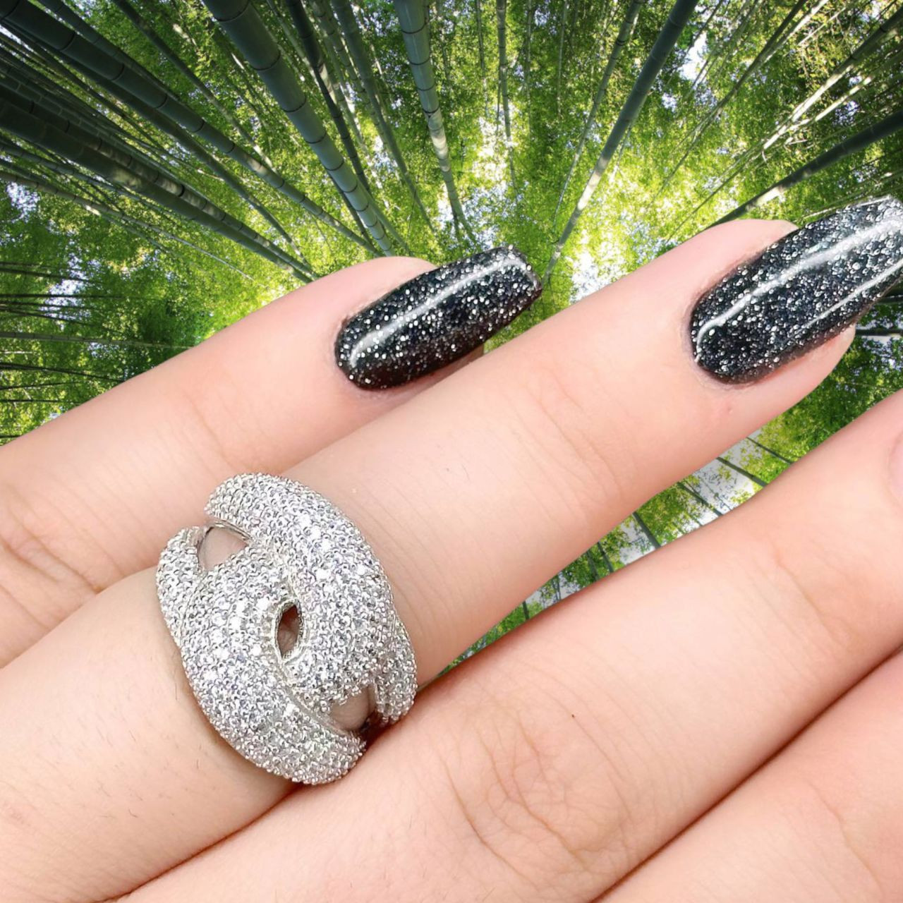 انگشتر نقره زنانه مدل پاپیون 0104 انگشتر نقره زنانه مدل پاپیون 0104