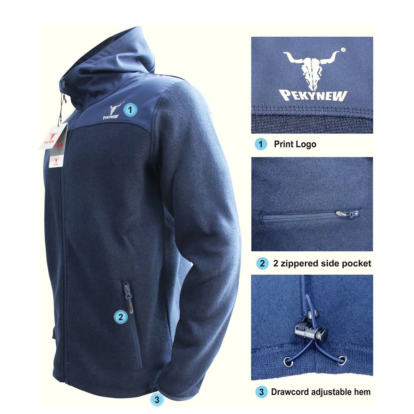 سویشرت ورزشی مردانه پکینیو مدل پلار تمام زیپ -  - 8