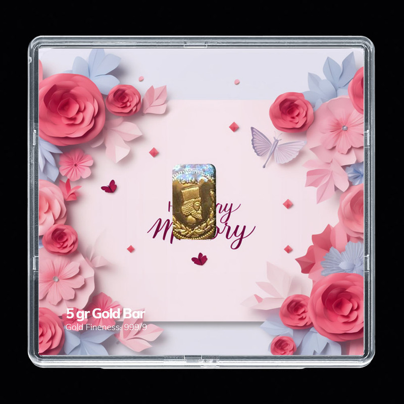 شمش طلا 24 عیار مدوپد مدل گل کد SH-10304