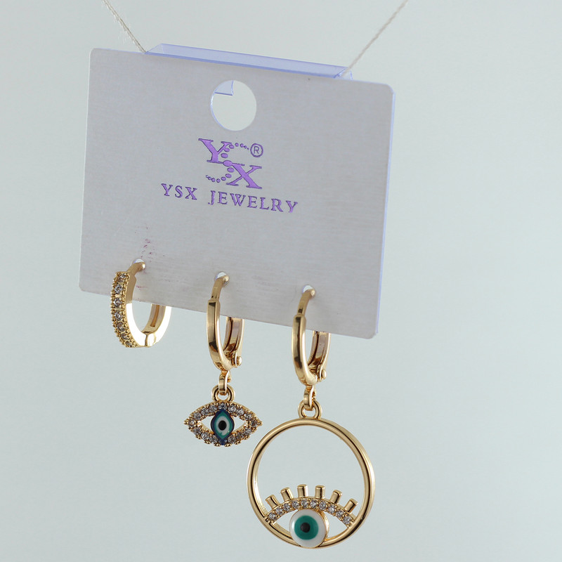 گوشواره زنانه وای اس ایکس مدل J119 بسته سه عددی