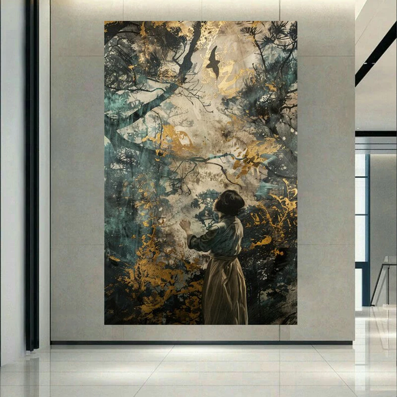 پوستر طرح مخمل نقاشی هنری مدل جنگل کد AR303526