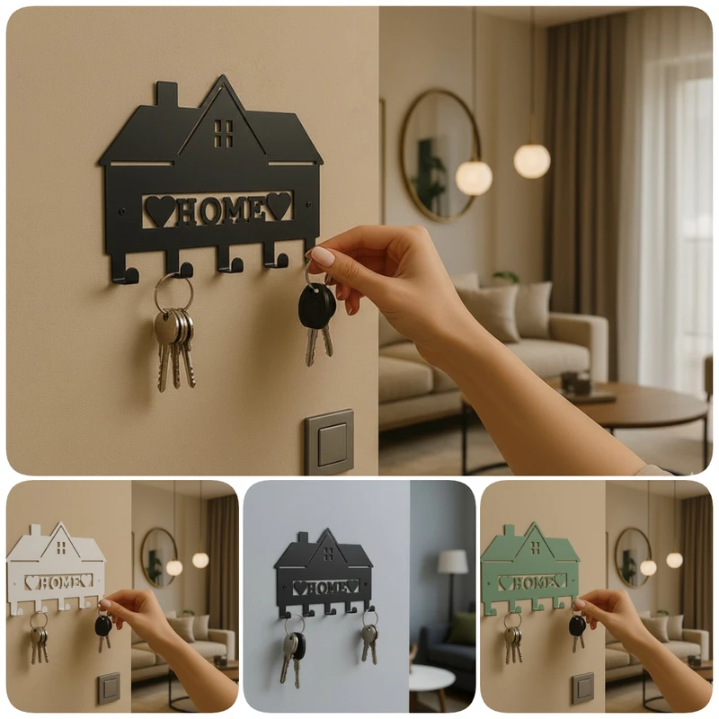 عکس شماره 4 : جاکلیدی فلزی مدل home