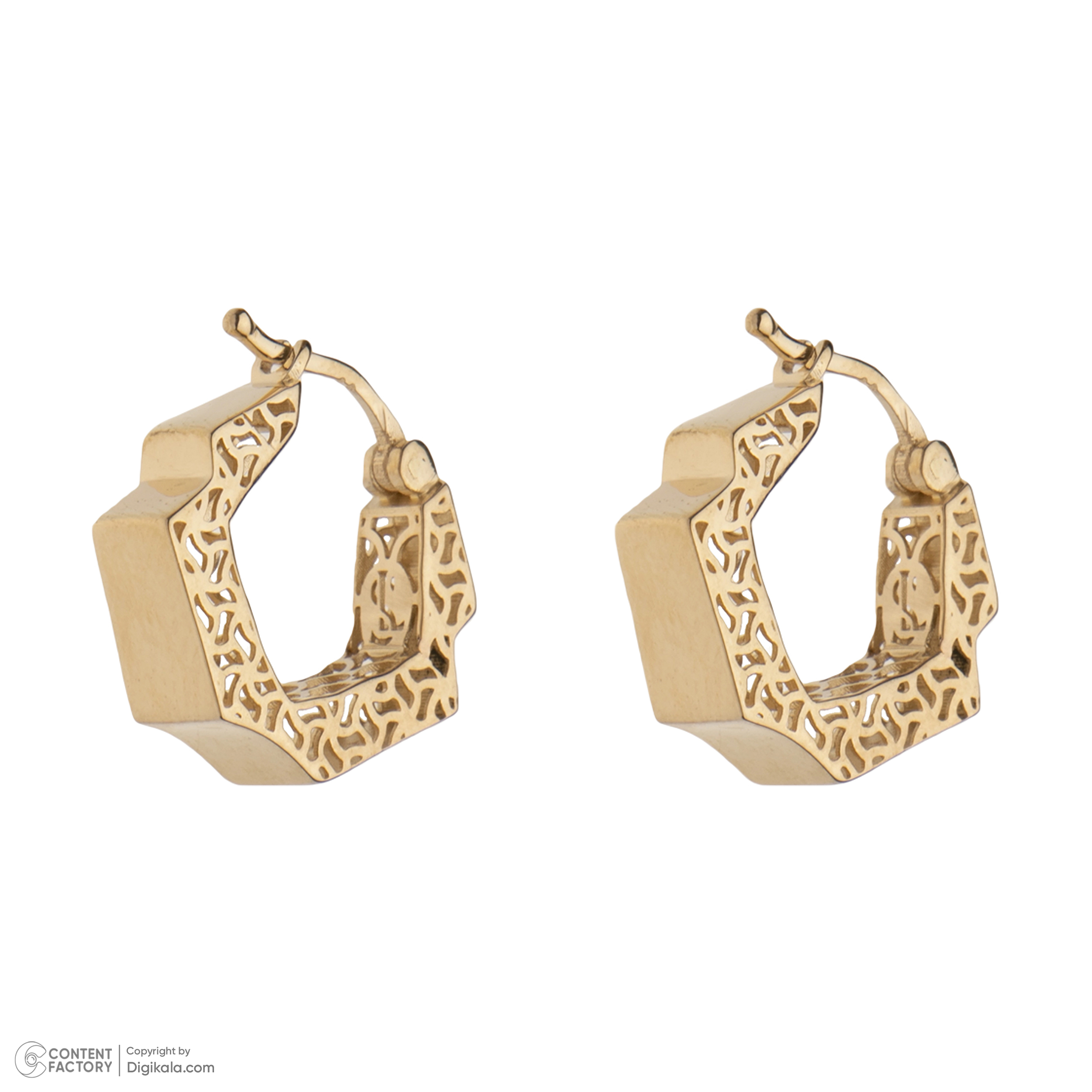 گوشواره حلقه‌ای طلا 18 عیار زنانه گلدم مدل E-3070062