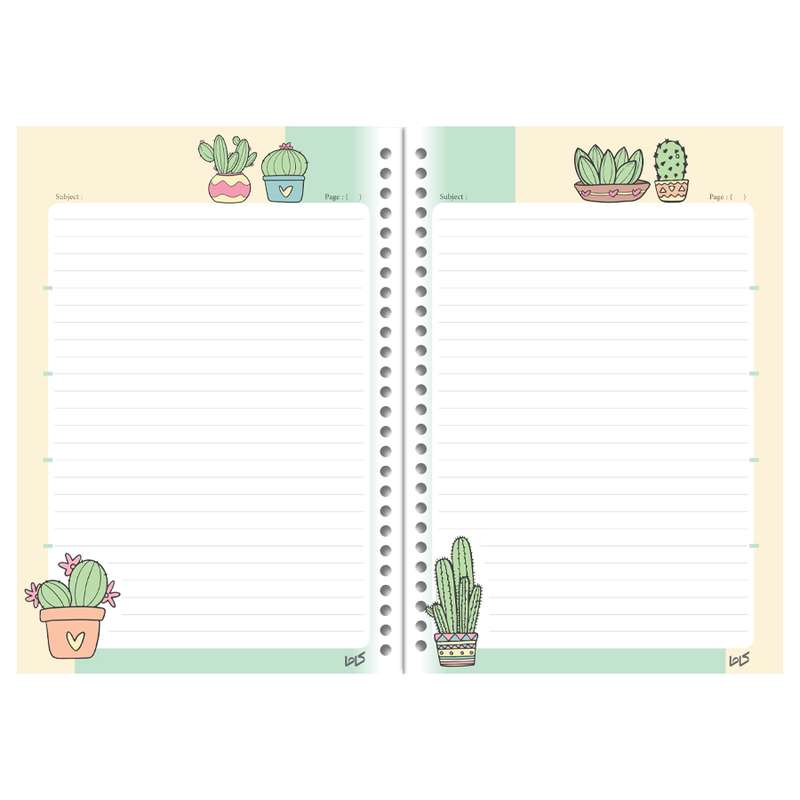 کاغذ کلاسور کاما طرح کاکتوس بسته 50 عددی