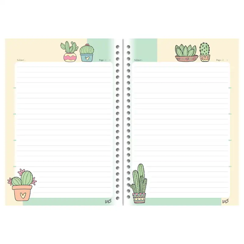 دفتر کلاسوری کاما طرح کاکتوس مدل طرح دار