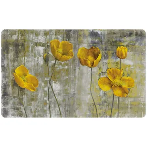 پادری مدل سه لایه رویه مخمل طرح گل شقایق کد 1511 سایز 75x45 سانتی متر