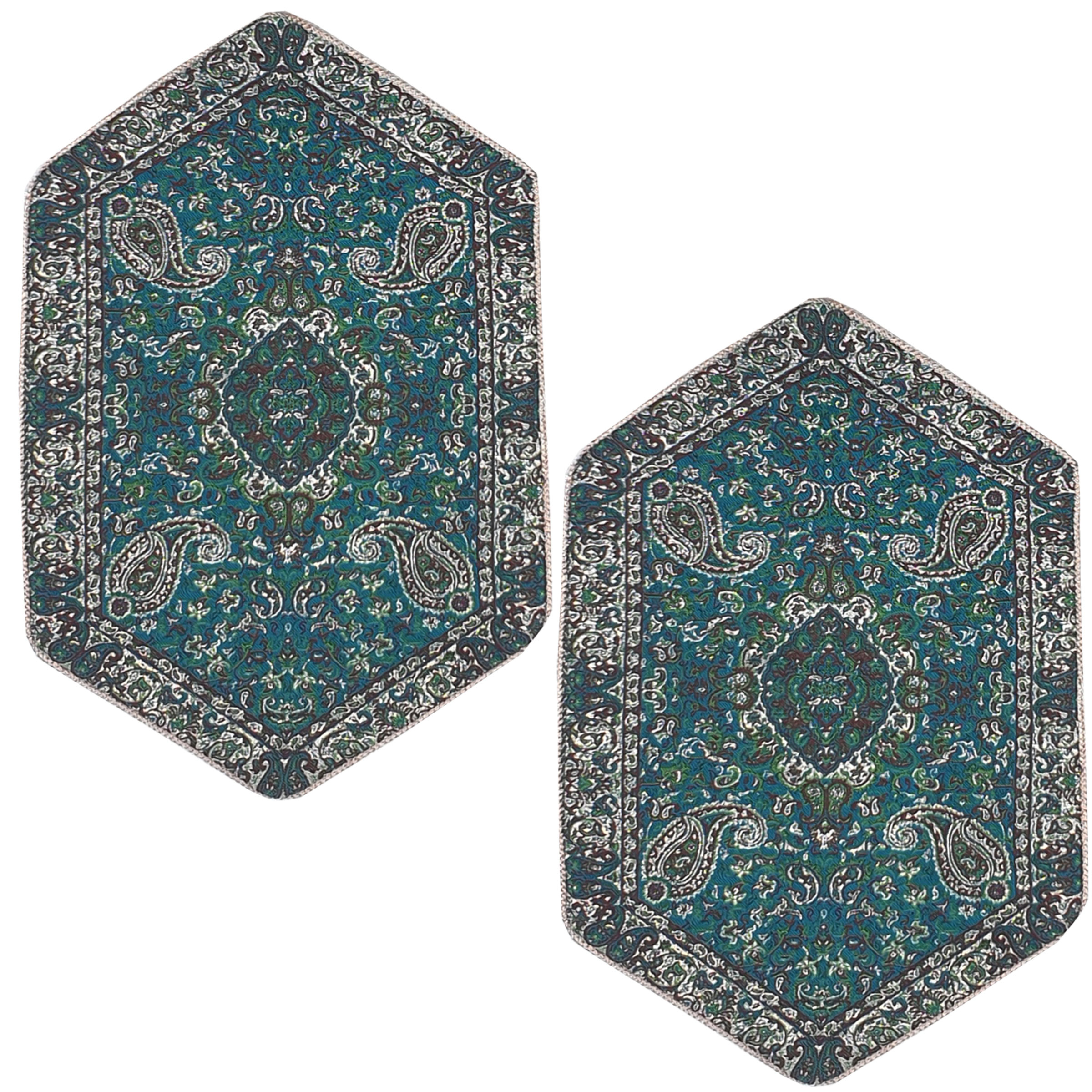 رومیزی ترمه مدل نسترن کد ASALI-42 بسته دو عددی