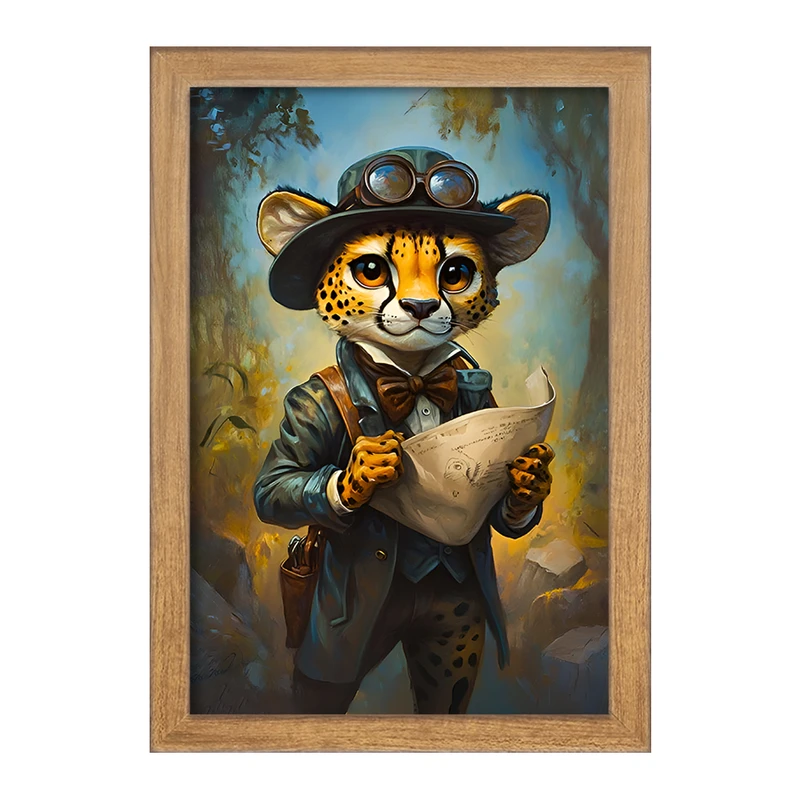 تابلو خندالو مدل یوزپلنگ جهانگرد کد F11784