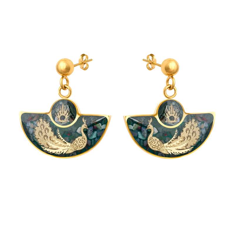 گوشواره زنانه دانژه مدل عقیق طاووس گوشواره زنانه دانژه مدل عقیق طاووس