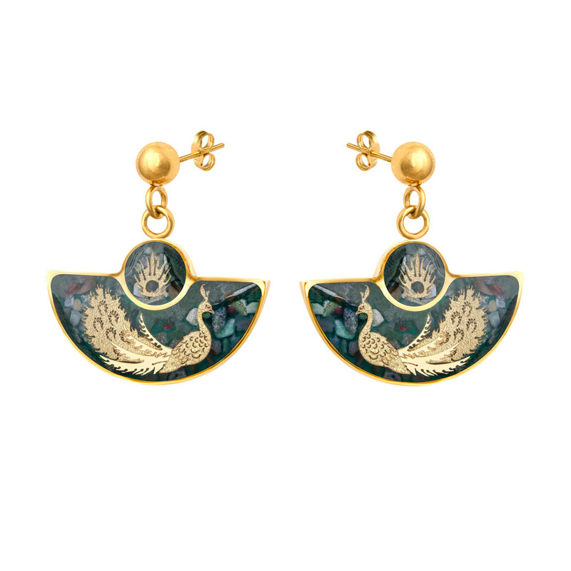 گوشواره زنانه دانژه مدل عقیق طاووس گوشواره زنانه دانژه مدل عقیق طاووس