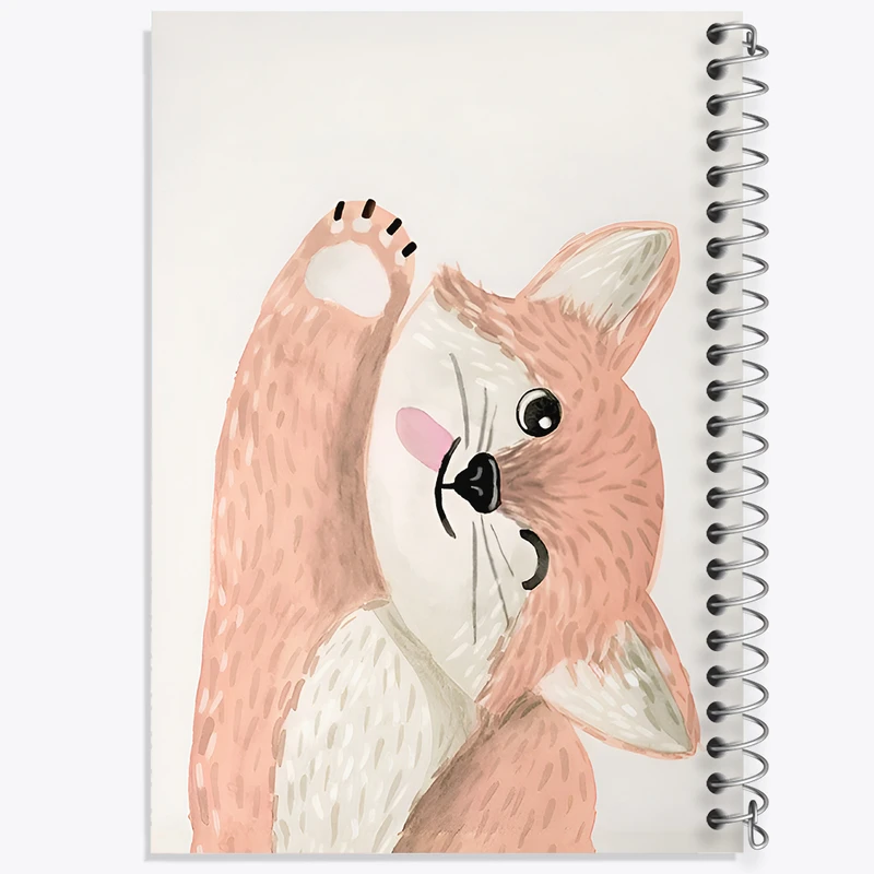 دفتر ژورنال نویسی 50 برگ خندالو مدل نقطه ای طرح روباه کیوت کد N3122