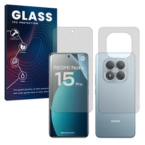 Glass Resistant model transparent screen protector suitable for Xiaomi Redmi Note 15 Pro 4G Mobile phone along with the back protector
