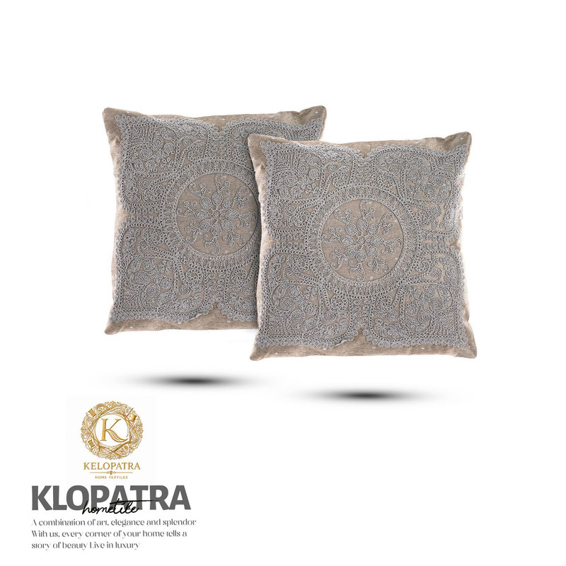 کاور کوسن طرح چهار پر سایز 42x42 سانتی متر مجموعه ۲ عددی