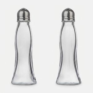 نمکپاش لیمون مدل شیشه ای درب استیل کد HS2411 مجموعه 2 عددی