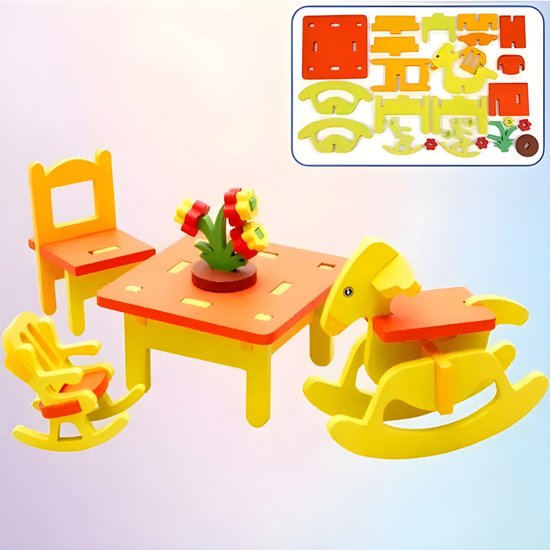 اسباب بازی چوبی مدل میز و صندلی