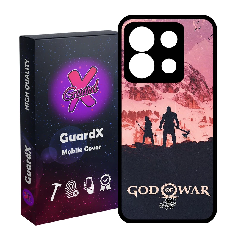 کاور گارد ایکس طرح God of War مدل Glass10075 مناسب برای گوشی موبایل شیائومی Redmi Note 13 5G