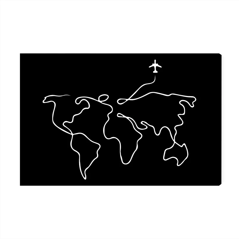 تابلو شاسی عرش مدل فانتزی جهانگردی نقشه جهان کد As1713