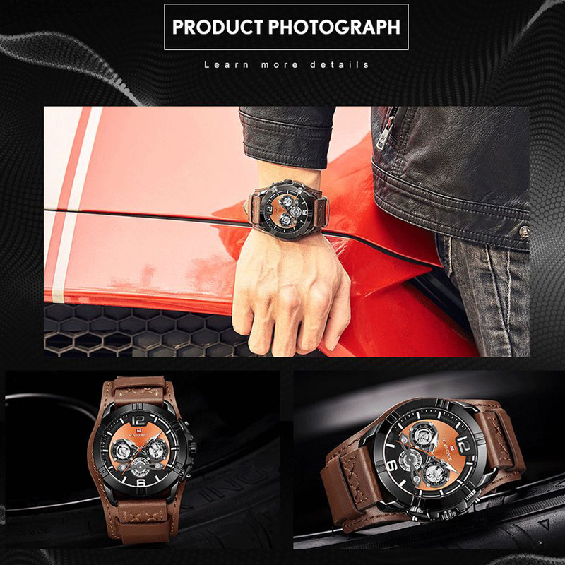 ساعت مچی عقربه‌ای مردانه نیوی فورس مدل سه موتوره