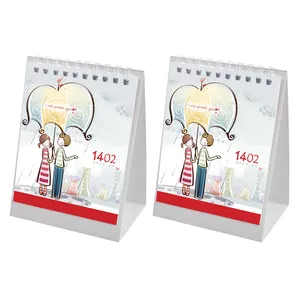 تقویم رومیزی سال 1402 طرح باران عاشقانه بسته 2 عددی