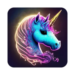 زیر لیوانی کاکتی طرح اسب تک شاخ و یونیکورن مدل mp31055