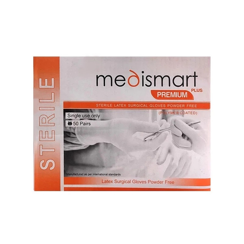 دستکش جراحی لاتکس مدی اسمارت مدل 02 سایز 7 بسته 2 عددی