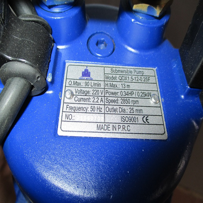 پمپ کف کش مدل QDX1.5-12-0.25F