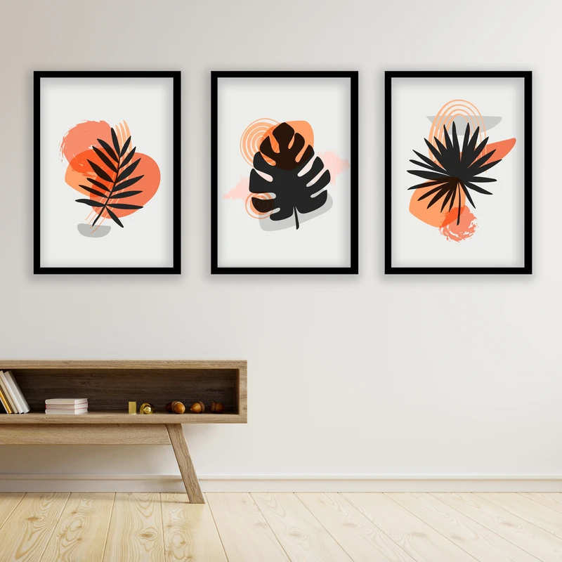 تابلو مدل مینیمال دکوراتیو کد LA-G30112 مجموعه 3 عددی