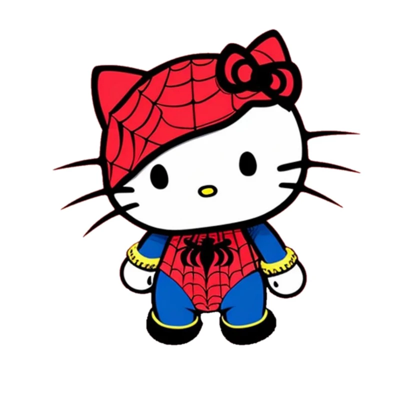 استیکر پارچه و لباس پاد آفرین مدل کارتونی کیتی Kiti مردعنکبوتی اسپایدرمن جذاب کد 1416