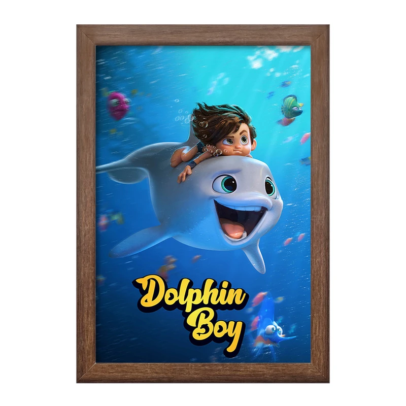 تابلو خندالو طرح انیمیشن پسر دلفینی کد 26713
