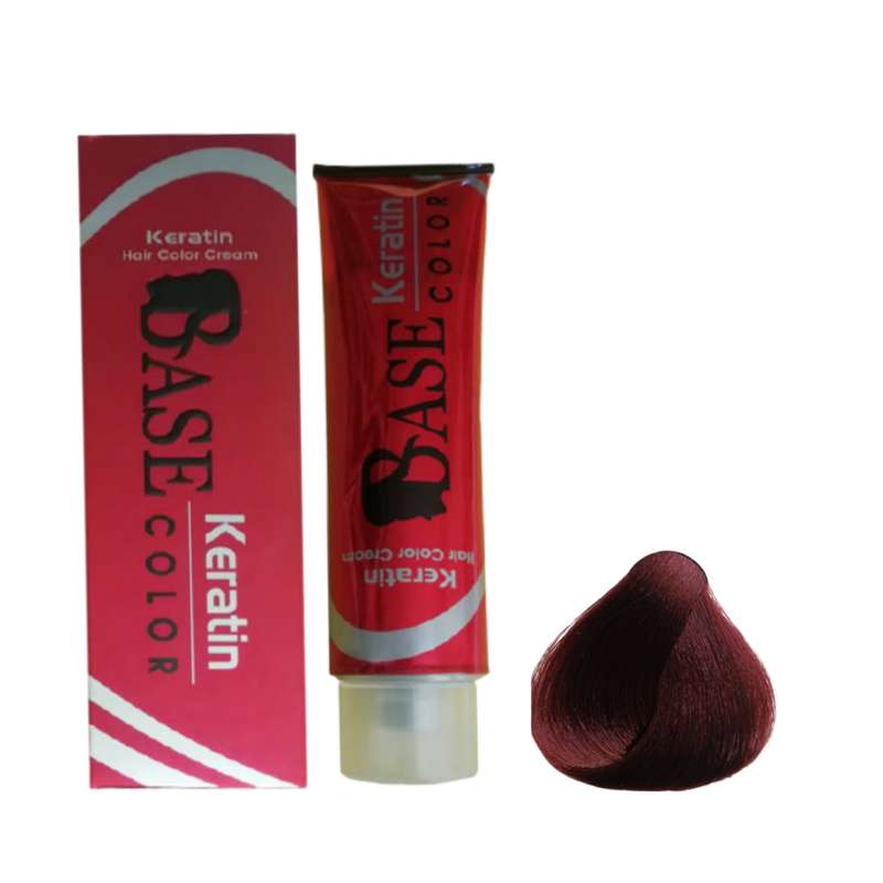 رنگ مو بیس کالر مدل کراتین شماره 6.65 حجم 125 میلی لیتر رنگ انگوری متوسط