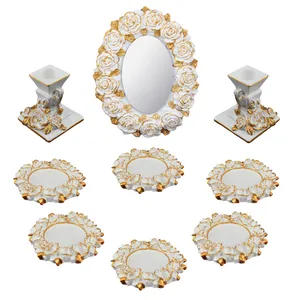 مجموعه ظروف هفت سین 9 پارچه مدل گلدار کد 2