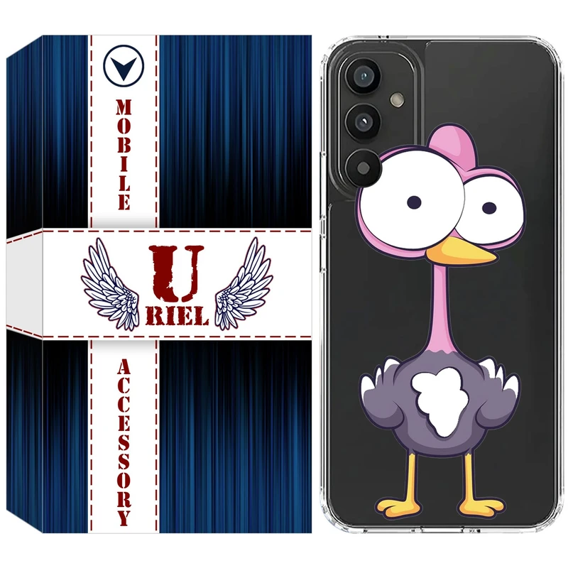 کاور یوریل مدل Clear کد 43 طرح شترمرغ مناسب برای گوشی موبایل سامسونگ Galaxy A13 5G